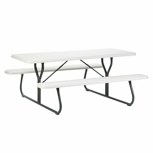 Iceberg 65923 IndestrucTable TOO 30'' x 72'' Platinum Picnic Table with Attached Benches 328ICE65923